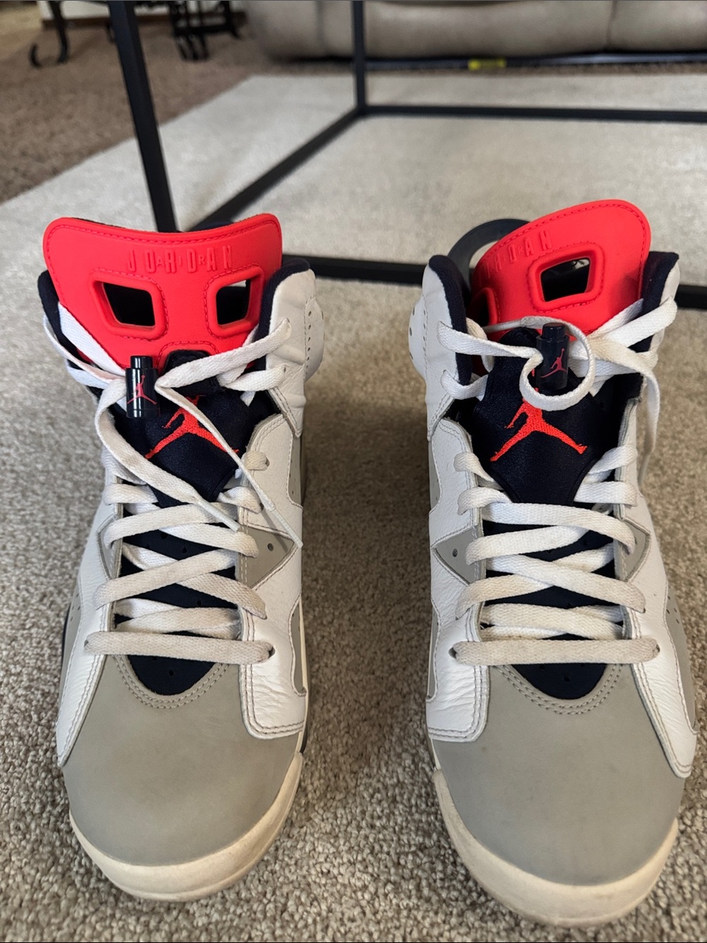 Jordan Men’s Sneakers in White, Gray and Red